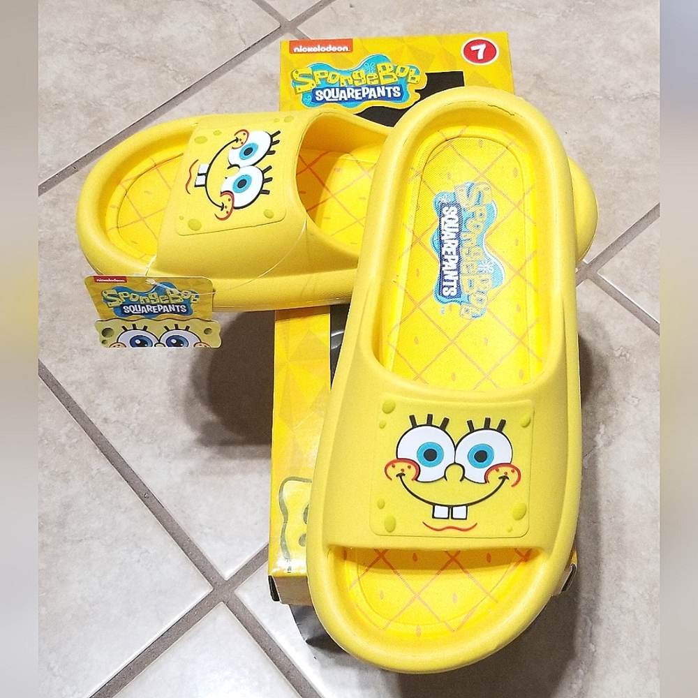 Nickelodeon Spongebob Squarepants Slide Sandals (Mens US 7)